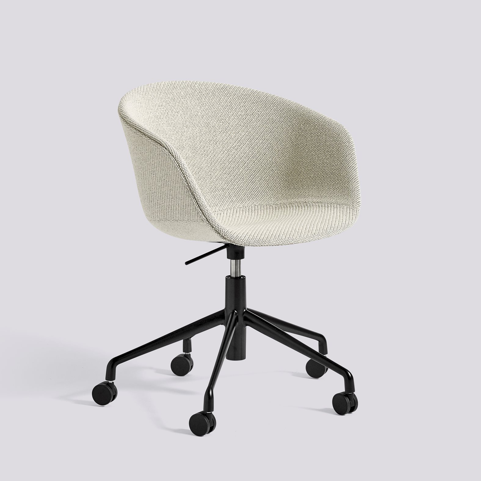 AAC53 Black powder coated aluminium 5 star swivel Gas lift Wheel base-Full upholstery-Coda-100