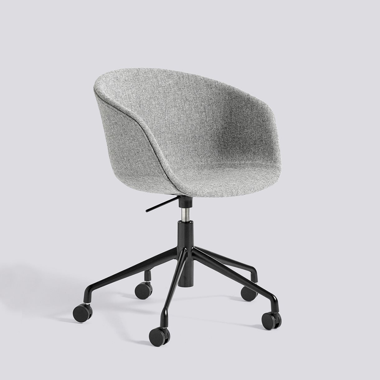 AAC53 Black powder coated aluminium 5 star swivel Gas lift Wheel base-Full upholstery-Hallingdal-130