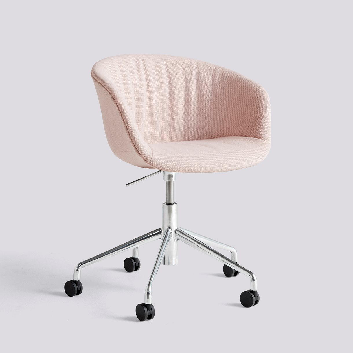 AAC53 Polished aluminium 5 star swivel Gas lift Wheel base-Soft Full upholstery-Mode-026