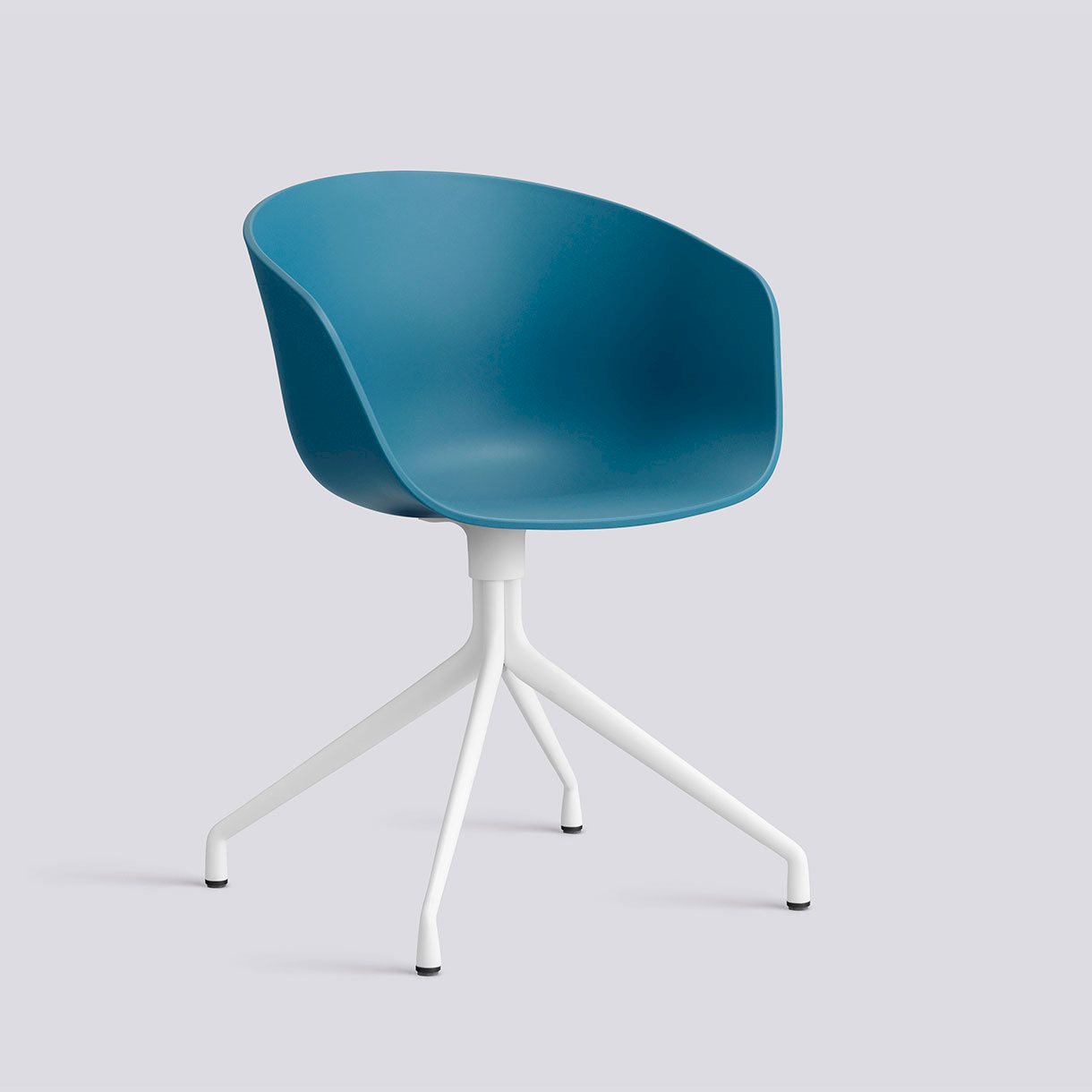  AAC20 White powder coated aluminium 4 star swivel base Standard glider-Azure blue 2.0 shell-None-None