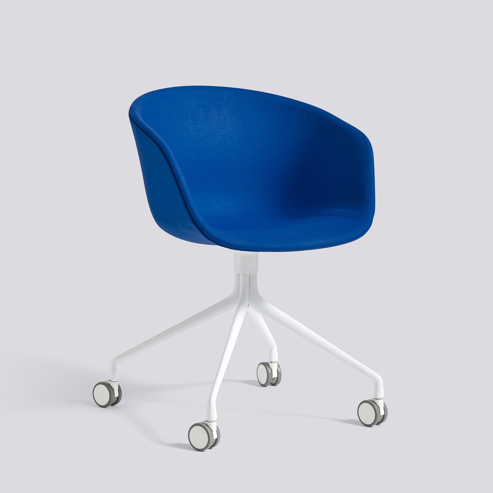 AAC25 White powder coated aluminium 4 star swivel wheel base-Full upholstery-Divina-756