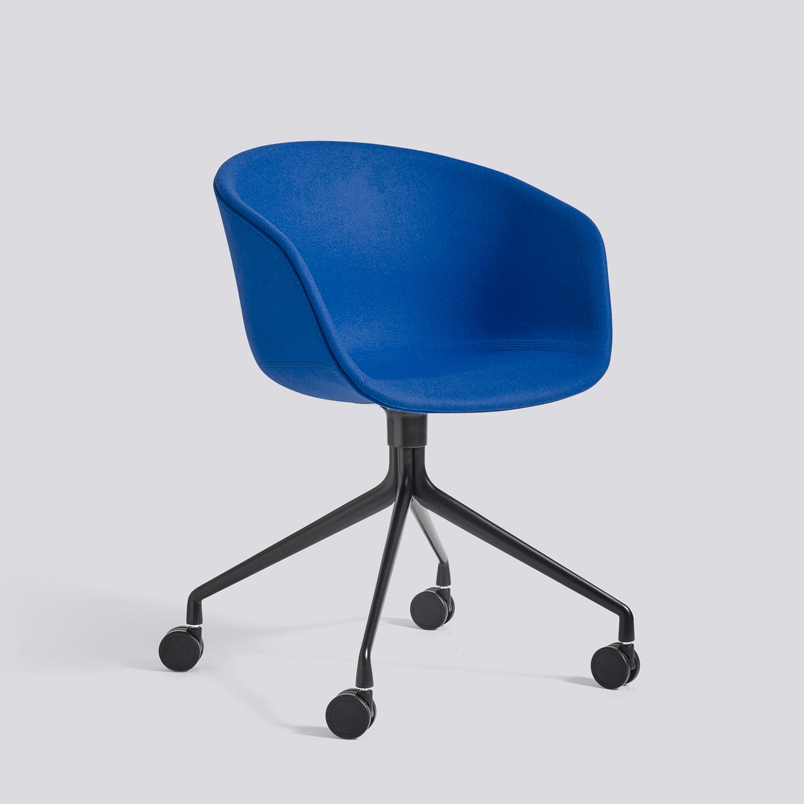  AAC25 Black powder coated aluminium 4 star swivel wheel base-Full upholstery-Divina-756