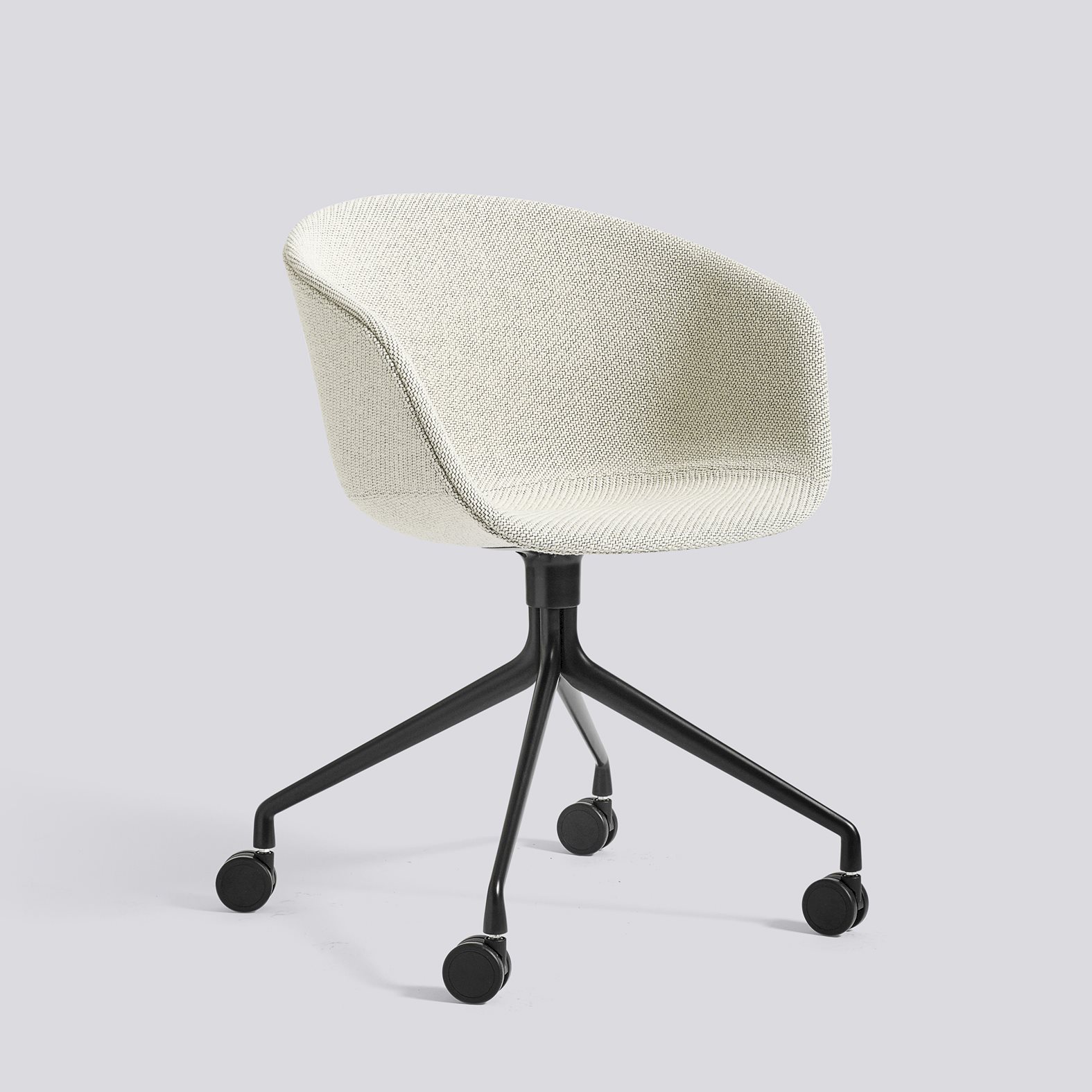  AAC25 Black powder coated aluminium 4 star swivel wheel base-Full upholstery-Coda-100