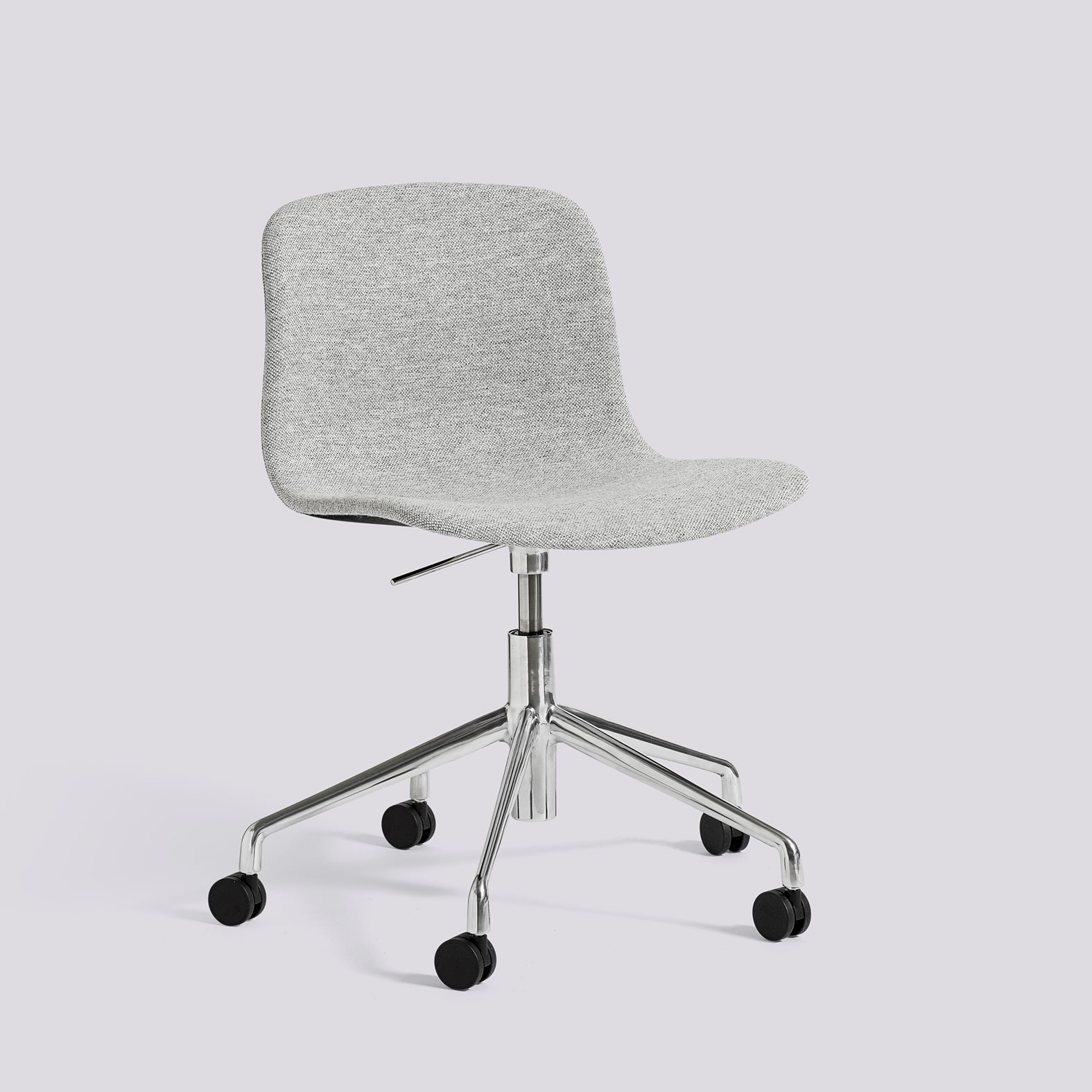 AAC51 Polished aluminium 5 star swivel Gas lift Wheel base-Full upholstery-Hallingdal-116