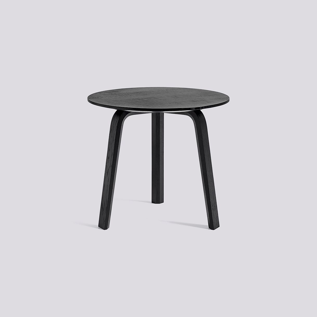 Bella Coffee-Ø45 x H39-Black water-based lacquered solid oak tabletop and veneer legs