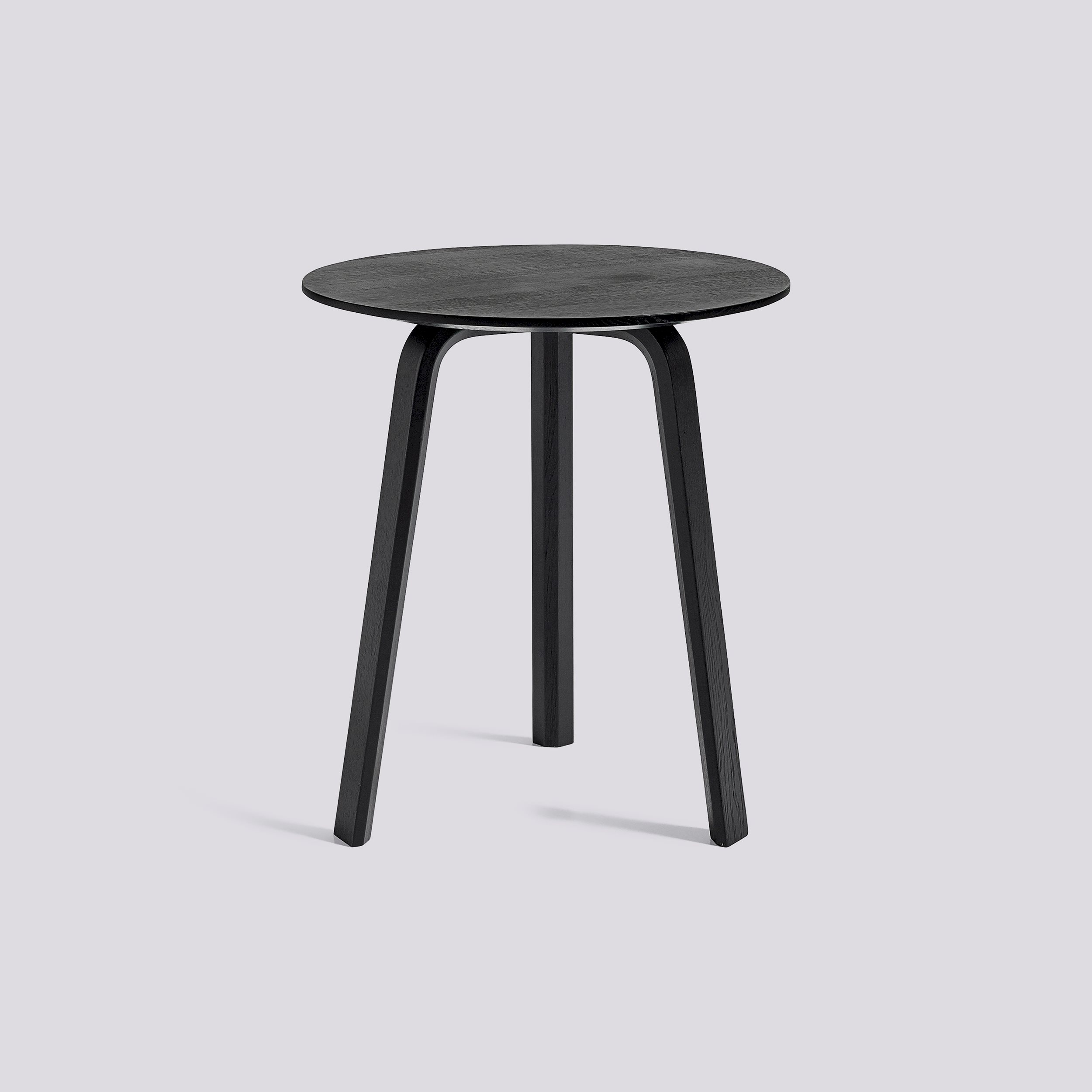 Bella Coffee-Ø45 x H49-Black water-based lacquered solid oak tabletop and veneer legs