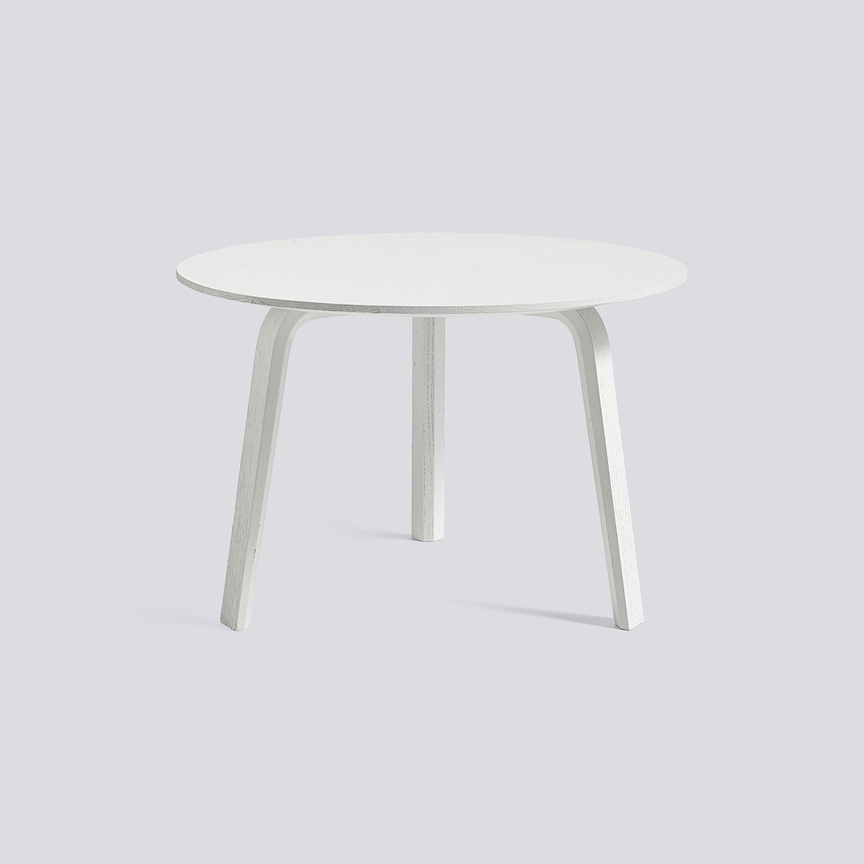 Bella Coffee-Ø60 x H39-White water-based lacquered solid oak tabletop and veneer legs