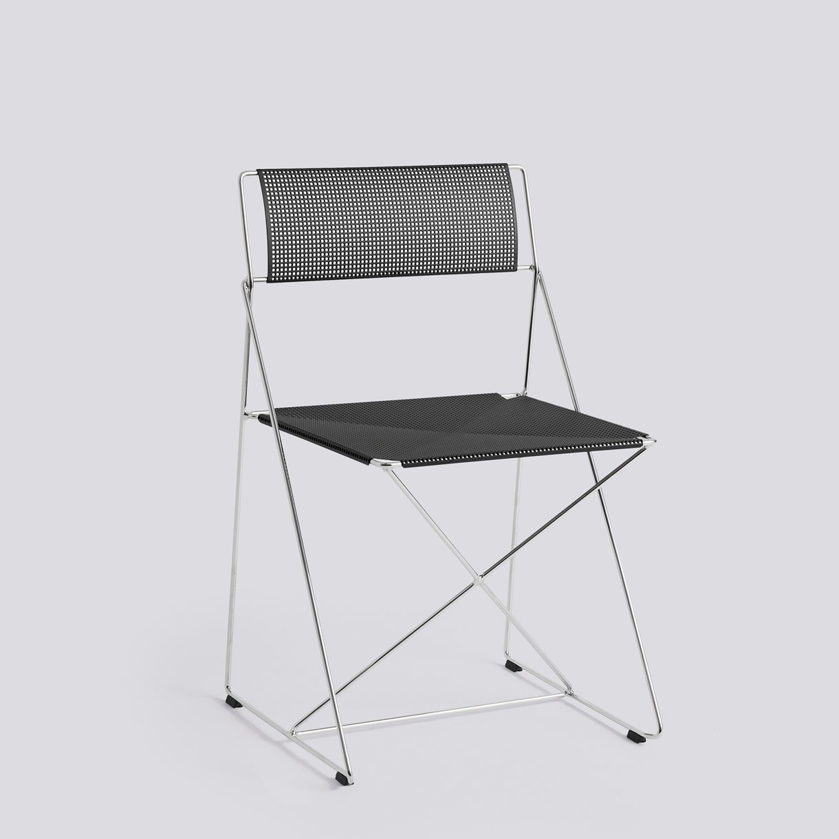 X-Line Chair Chromed base Indoor 2.0-Black powder coated seat/back