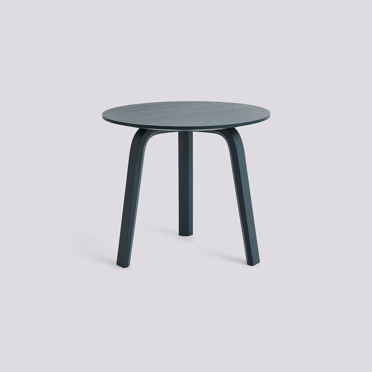 Bella Coffee-Ø45 x H39-Blue charcoal water-based lacquered solid oak tabletop and veneer legs