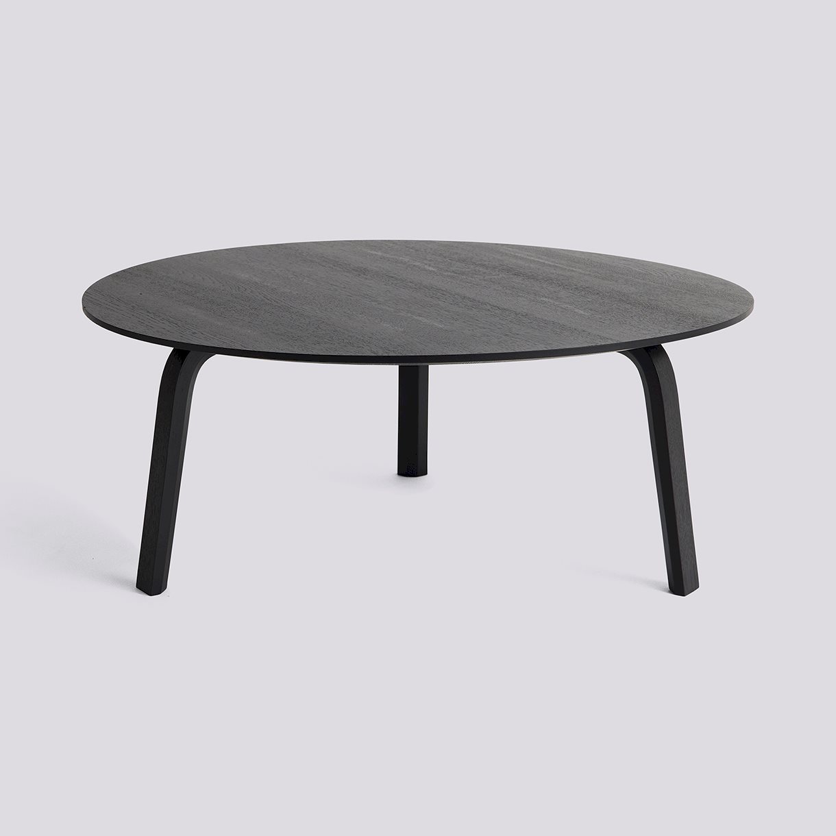 Bella Coffee-Ø80 x H32-Black water-based lacquered solid oak tabletop and veneer legs