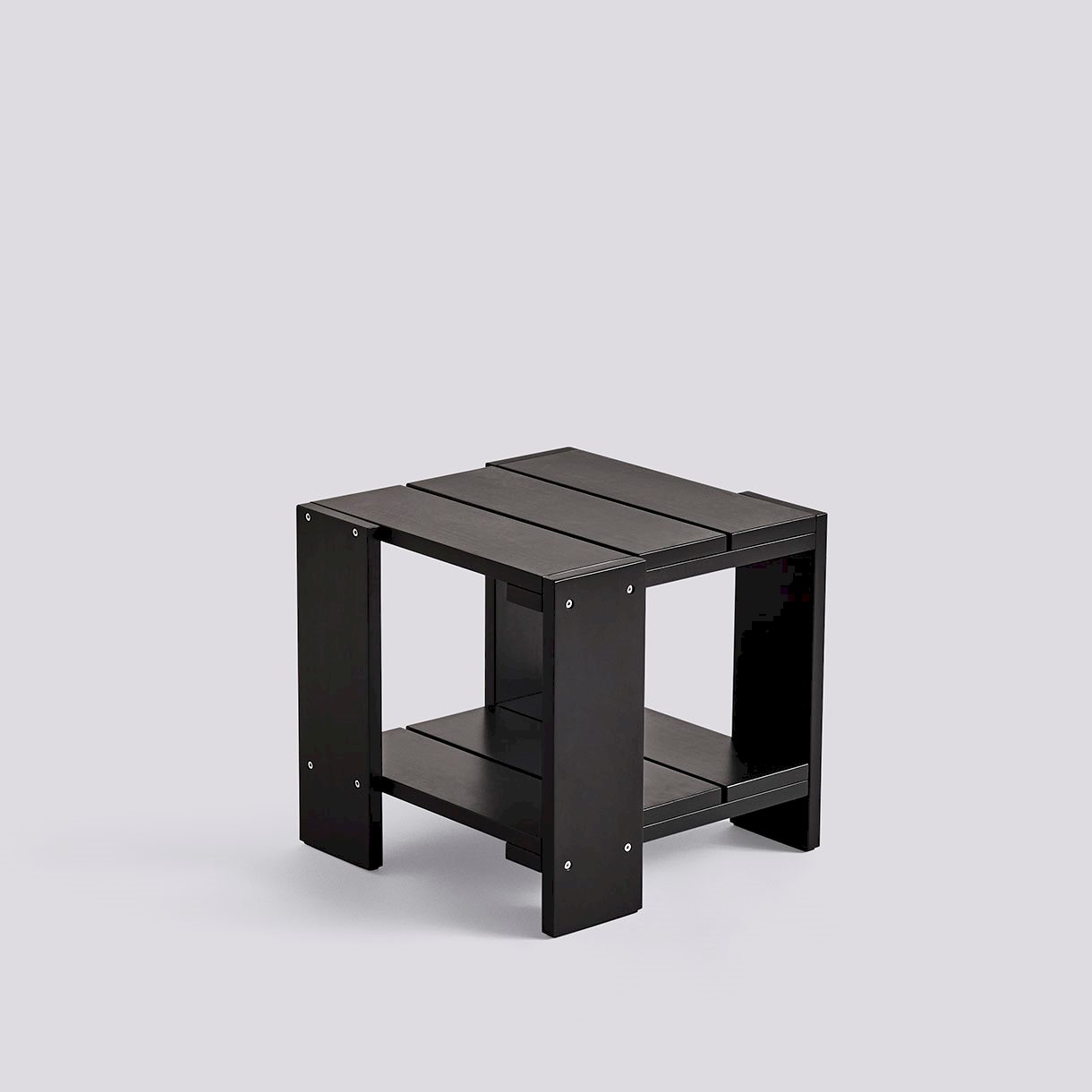  Crate Side Table-L49,5 x W49,5 x H45-Black water-based lacquered pinewood