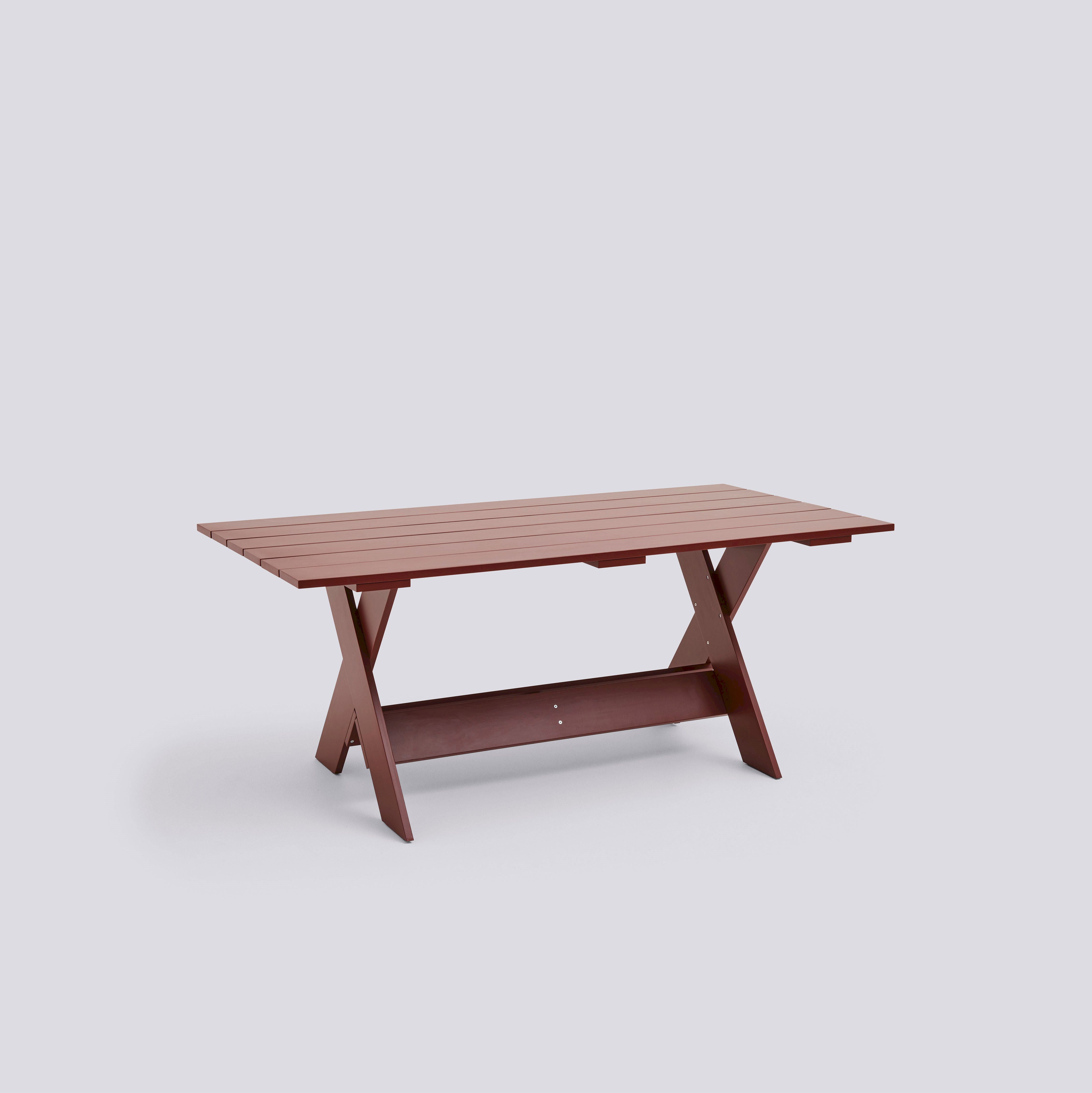 Crate Dining Table-L180 x W89,5 x H74,5-Iron red water-based lacquered pinewood