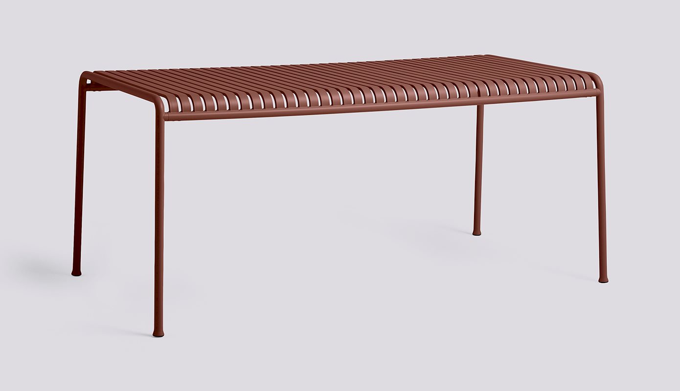  Palissade Table-L170 x W90 x H75 4 legs-Iron red powder coated steel