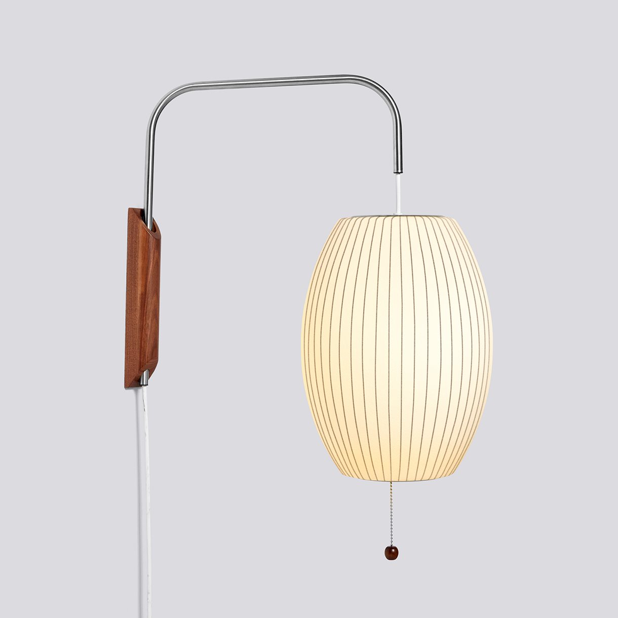 Nelson Cigar Wall Sconce Cabled-Small-Off white