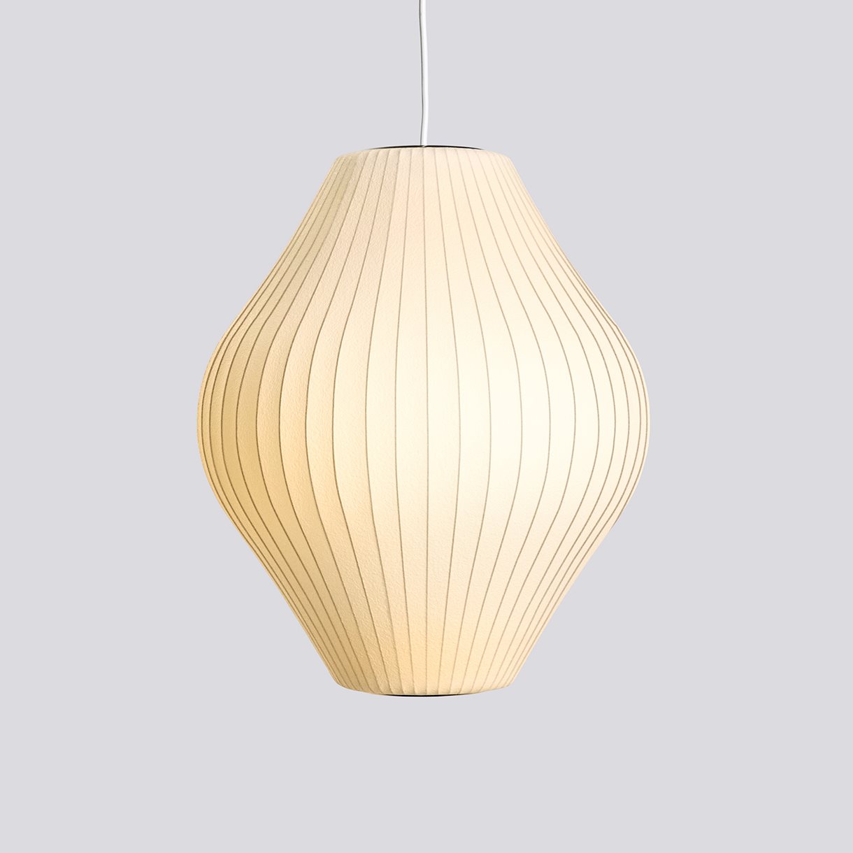  Nelson Pear Bubble Pendant-Medium-Off white