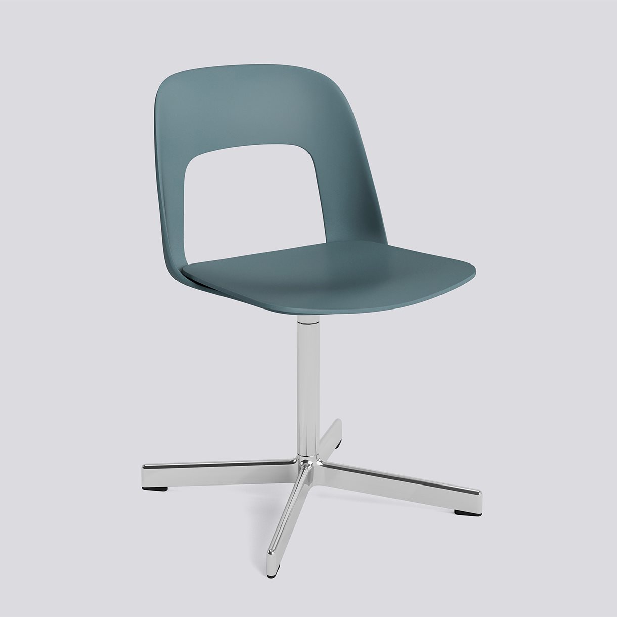  Layout Chair 131 Polished aluminium 4 star swivel base Standard glider-Ocean polypropylene shell/seat-None-None