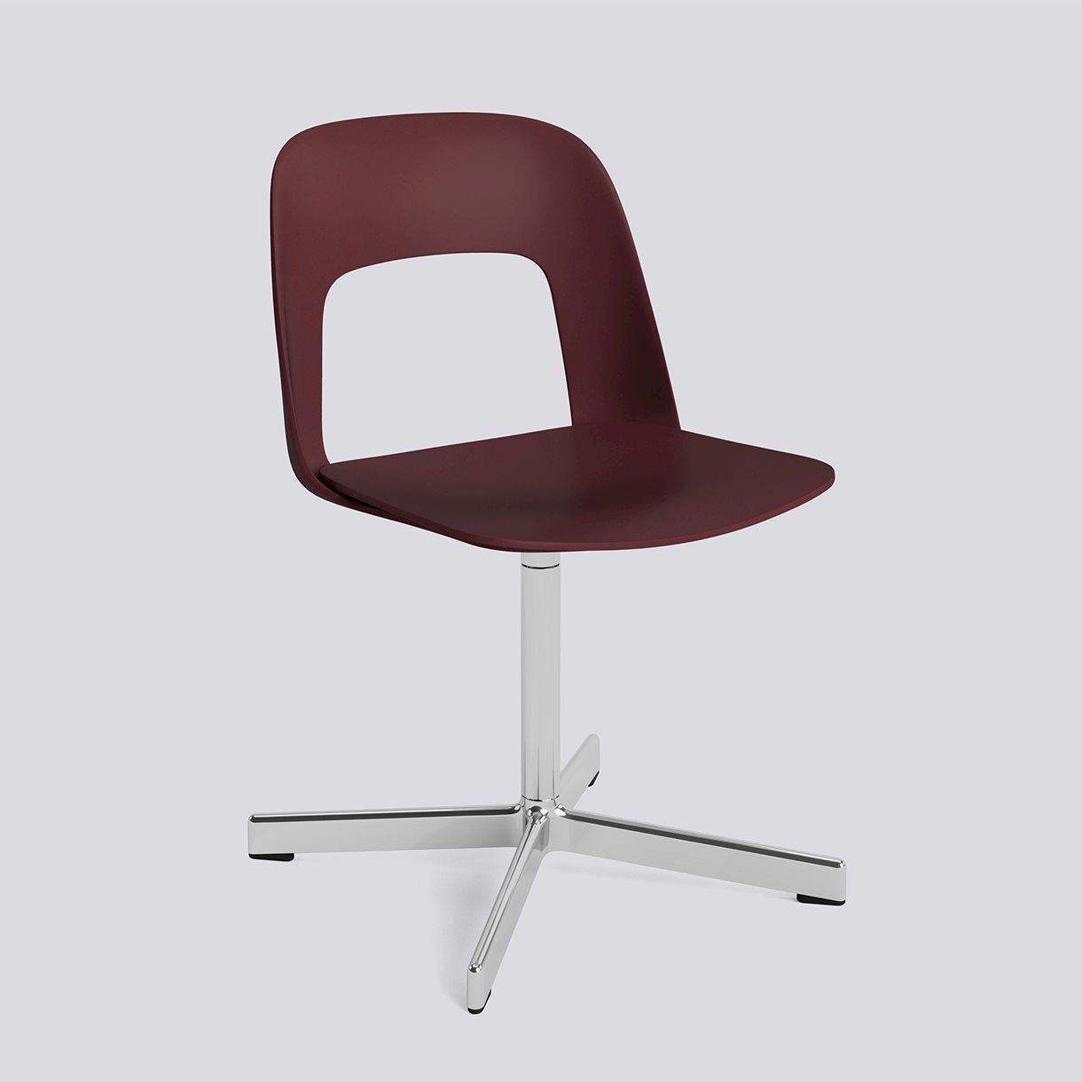 Layout Chair 131 Polished aluminium 4 star swivel base Standard glider-Bordeaux polypropylene shell/seat-None-None