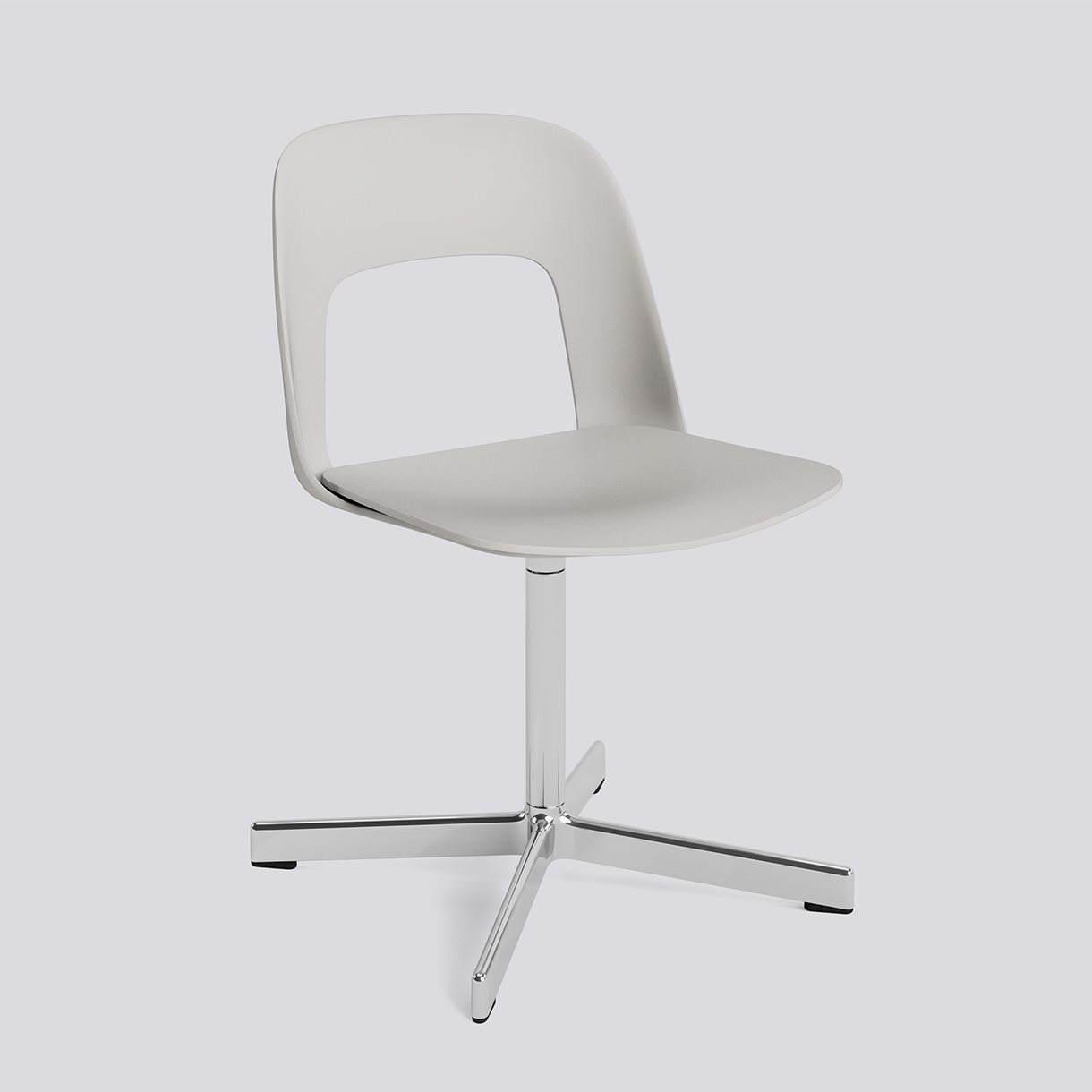 Layout Chair 131 Polished aluminium 4 star swivel base Standard glider-Sky grey polypropylene shell/seat-None-None