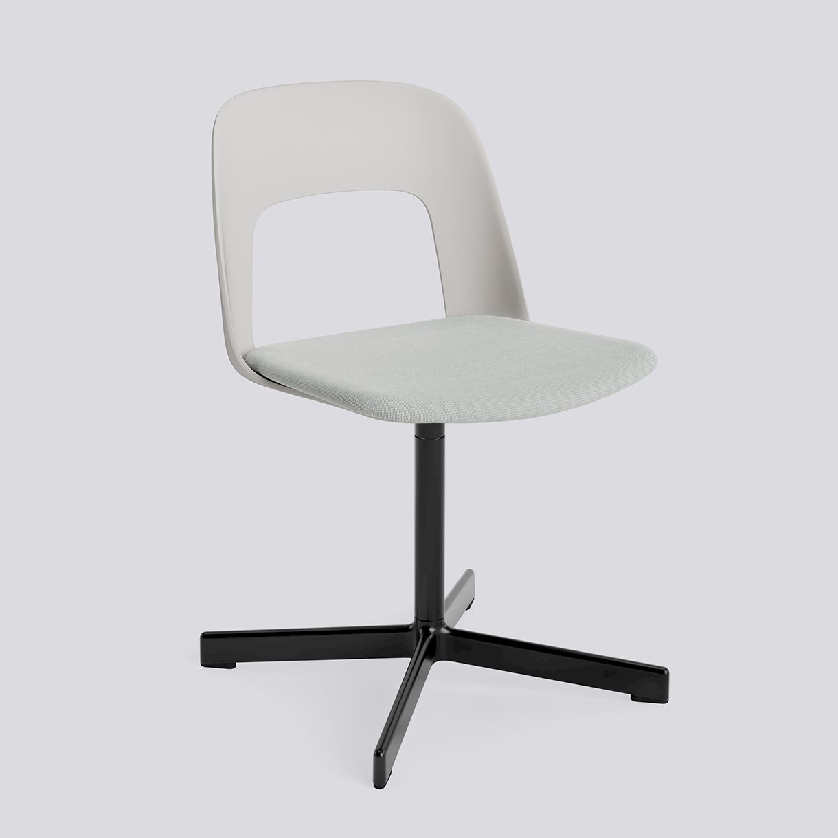  Layout Chair 133 Black powder coated aluminium 4 star swivel base Standard glider-Sky grey polypropylene shell Seat upholstery-Naveli-113