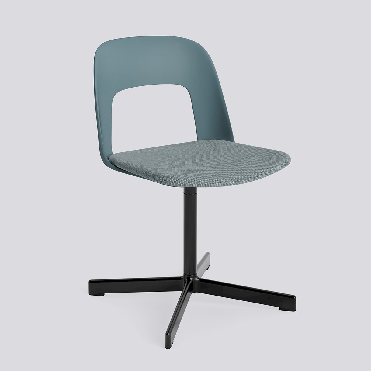  Layout Chair 133 Black powder coated aluminium 4 star swivel base Standard glider-Ocean polypropylene shell Seat upholstery-Mode-045