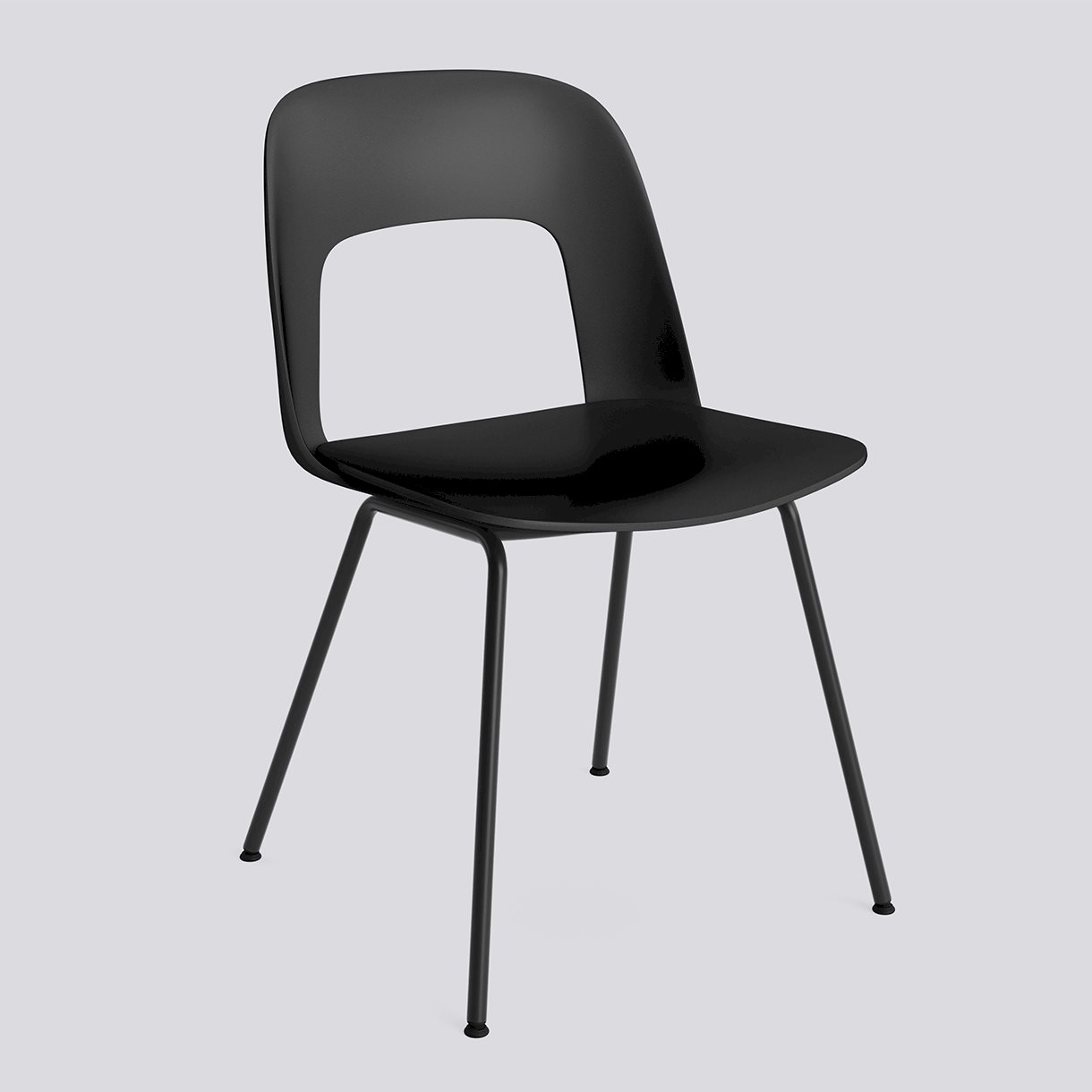  Layout Chair 111 Black powder coated steel 4 leg base Standard glider-Black polypropylene shell/seat-None-None