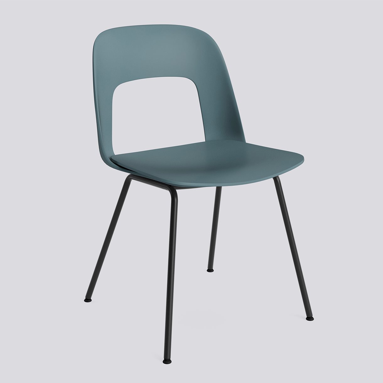  Layout Chair 111 Black powder coated steel 4 leg base Standard glider-Ocean polypropylene shell/seat-None-None