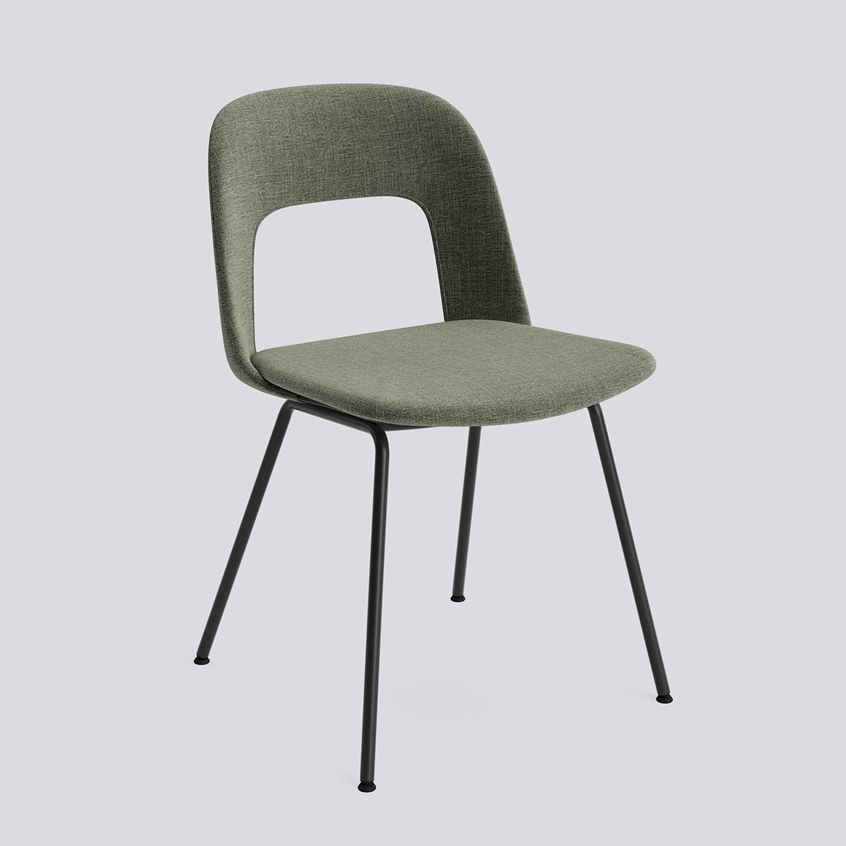 Layout Chair 114 Black powder coated steel 4 leg base Standard glider-Full upholstery-Overlap-11