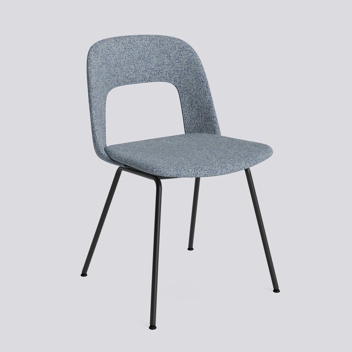 Layout Chair 114 Black powder coated steel 4 leg base Standard glider-Full upholstery-Vanir-733