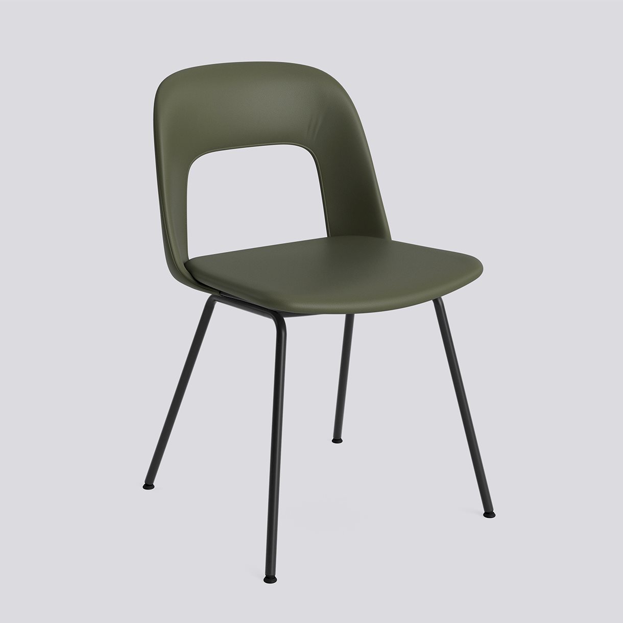 Layout Chair 114 Black powder coated steel 4 leg base Standard glider-Full upholstery-Grano-Caper green