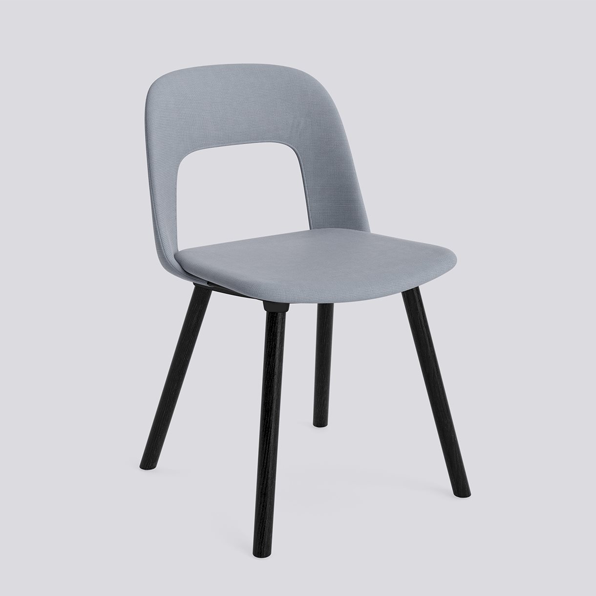  Layout Chair 124 Black water-based lacquered solid oak 4 leg base Standard glider-Full upholstery-Naveli-143