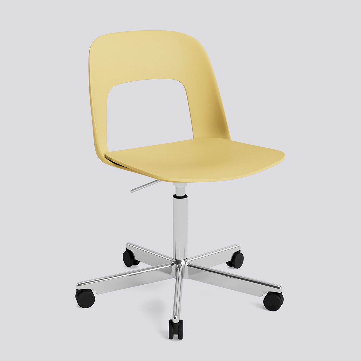  Layout Chair 141 Polished aluminium 5 star swivel Gas lift Wheel base-Biscotti polypropylene shell/seat-None-None