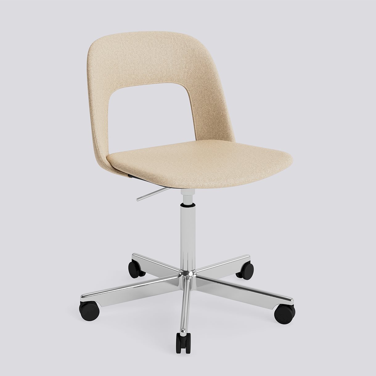 Layout Chair 144 Polished aluminium 5 star swivel Gas lift Wheel base-Full upholstery-Hallingdal-220