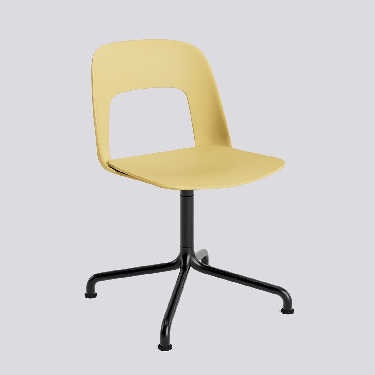 Layout Chair 151 Black powder coated aluminium 4 star swivel arc base Standard glider-Biscotti polypropylene shell/seat-None-None