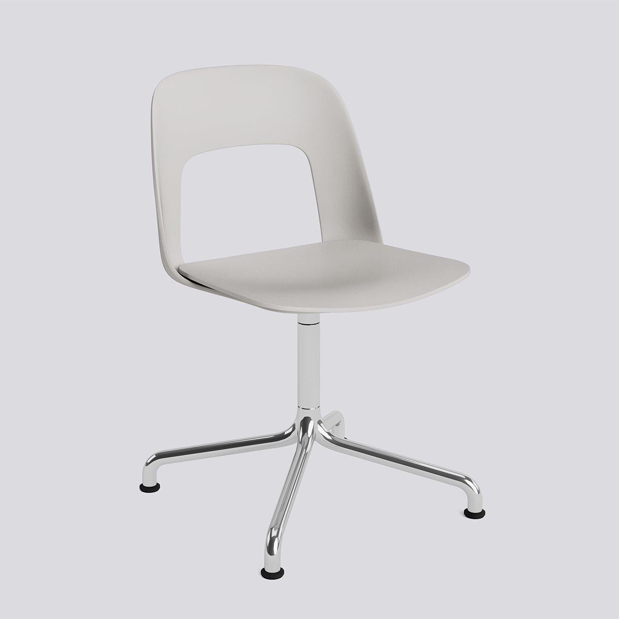  Layout Chair 151 Polished aluminium 4 star swivel arc base Standard glider-Sky grey polypropylene shell/seat-None-None