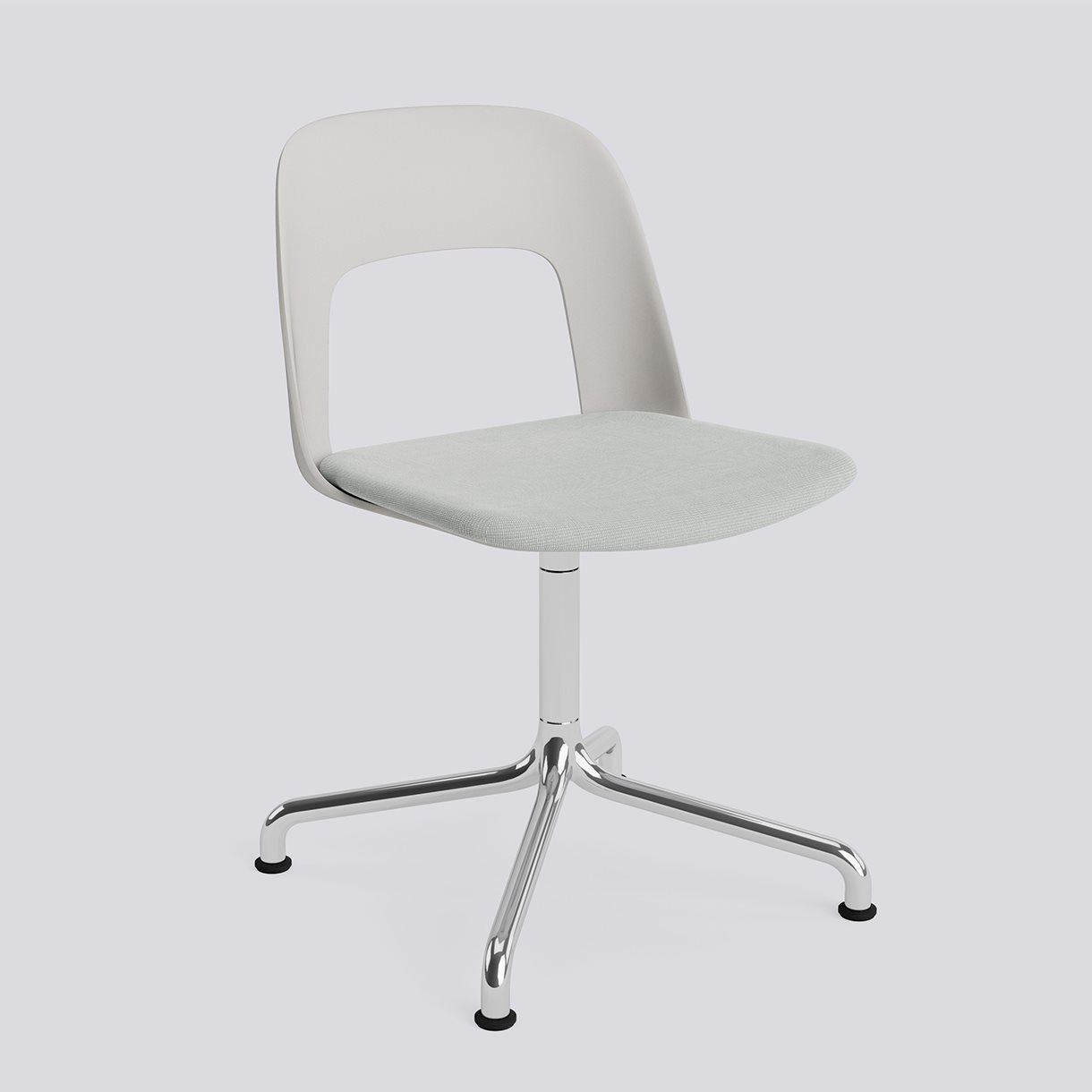 Layout Chair 153 Polished aluminium 4 star swivel arc base Standard glider-Sky grey polypropylene shell Seat upholstery-Naveli-113