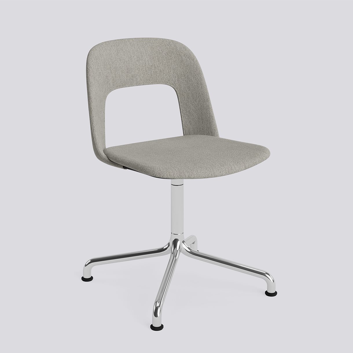 Layout Chair 154 Polished aluminium 4 star swivel arc base Standard glider-Full upholstery-Turf-Light grey