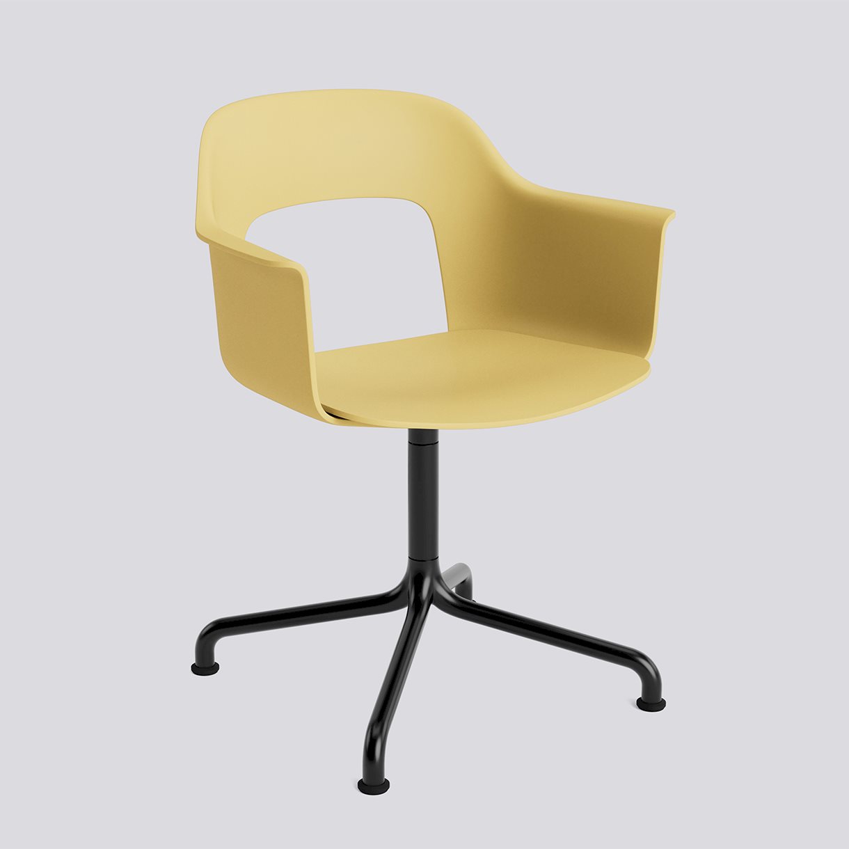  Layout Armchair 251 Black powder coated aluminium 4 star swivel arc base Standard glider-Biscotti polypropylene shell/seat-None-None