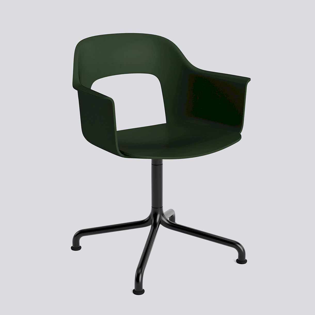  Layout Armchair 251 Black powder coated aluminium 4 star swivel arc base Standard glider-Bottle green polypropylene shell/seat-None-None