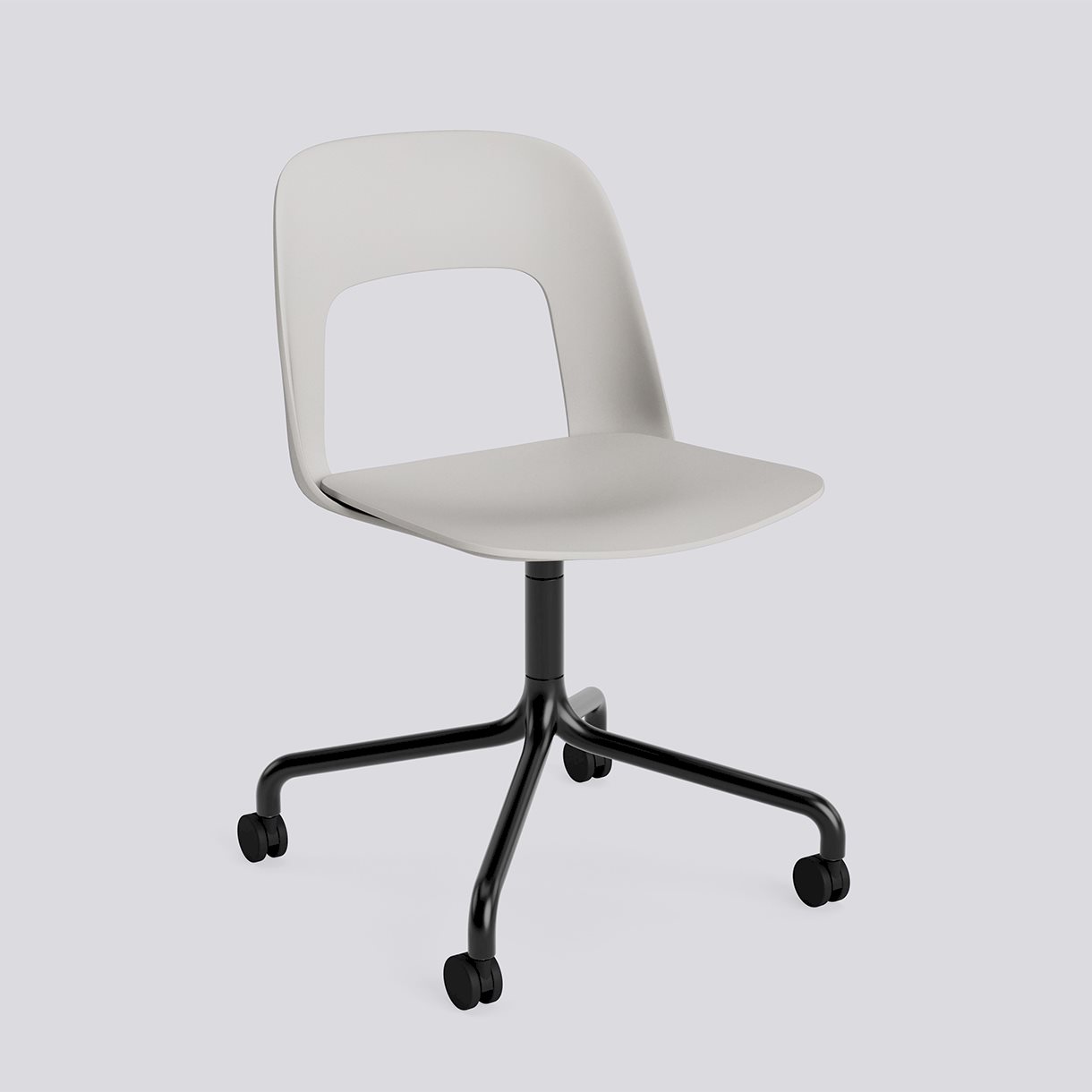  Layout Chair 161 Black powder coated aluminium 4 star swivel arc Wheel base-Sky grey polypropylene shell/seat-None-None