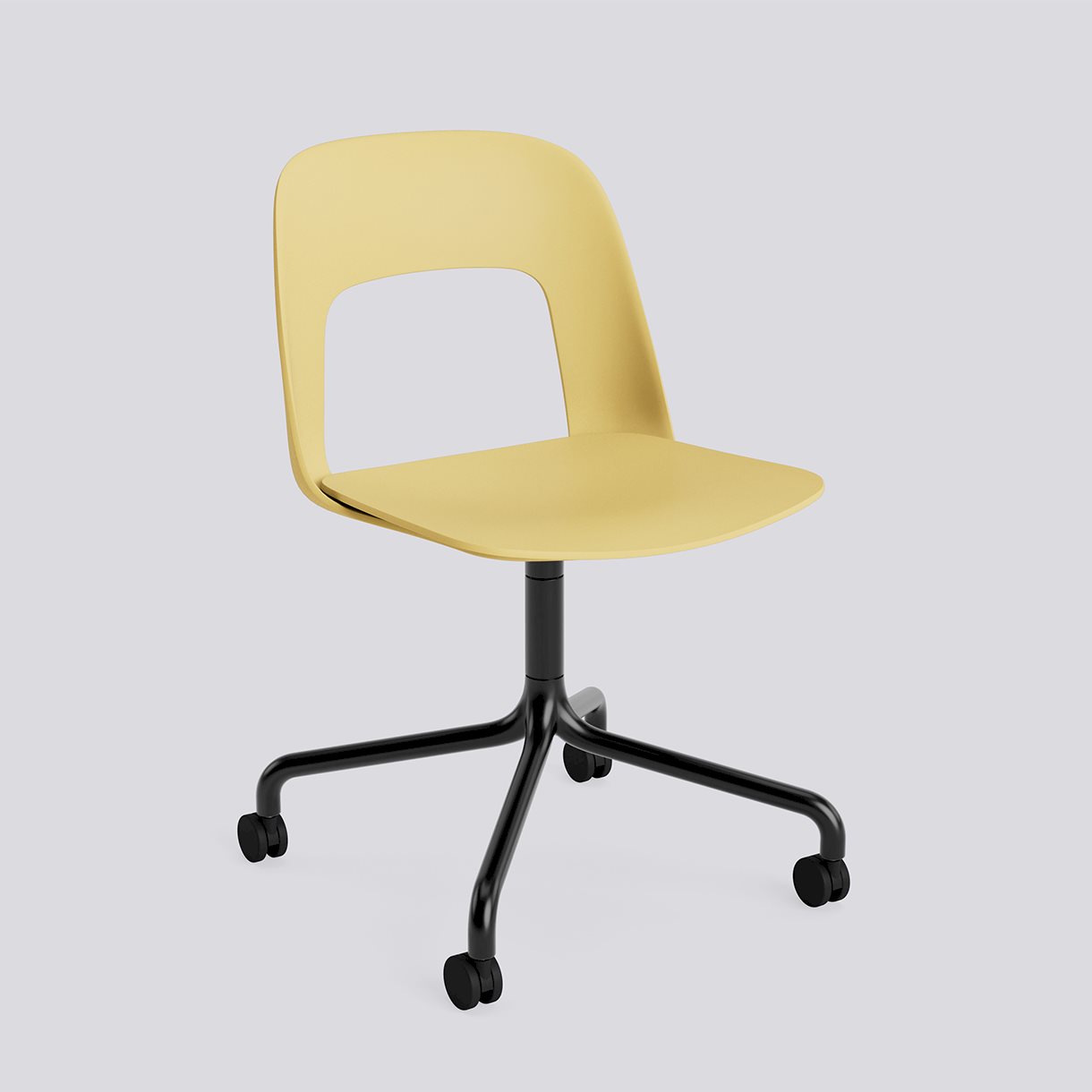  Layout Chair 161 Black powder coated aluminium 4 star swivel arc Wheel base-Biscotti polypropylene shell/seat-None-None