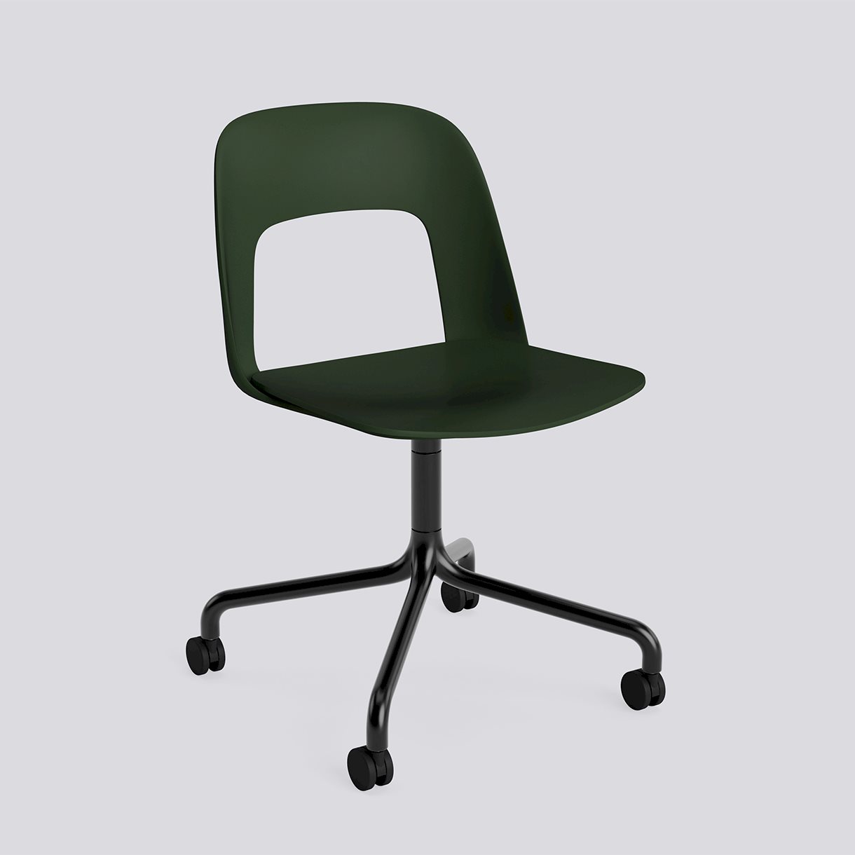  Layout Chair 161 Black powder coated aluminium 4 star swivel arc Wheel base-Bottle green polypropylene shell/seat-None-None