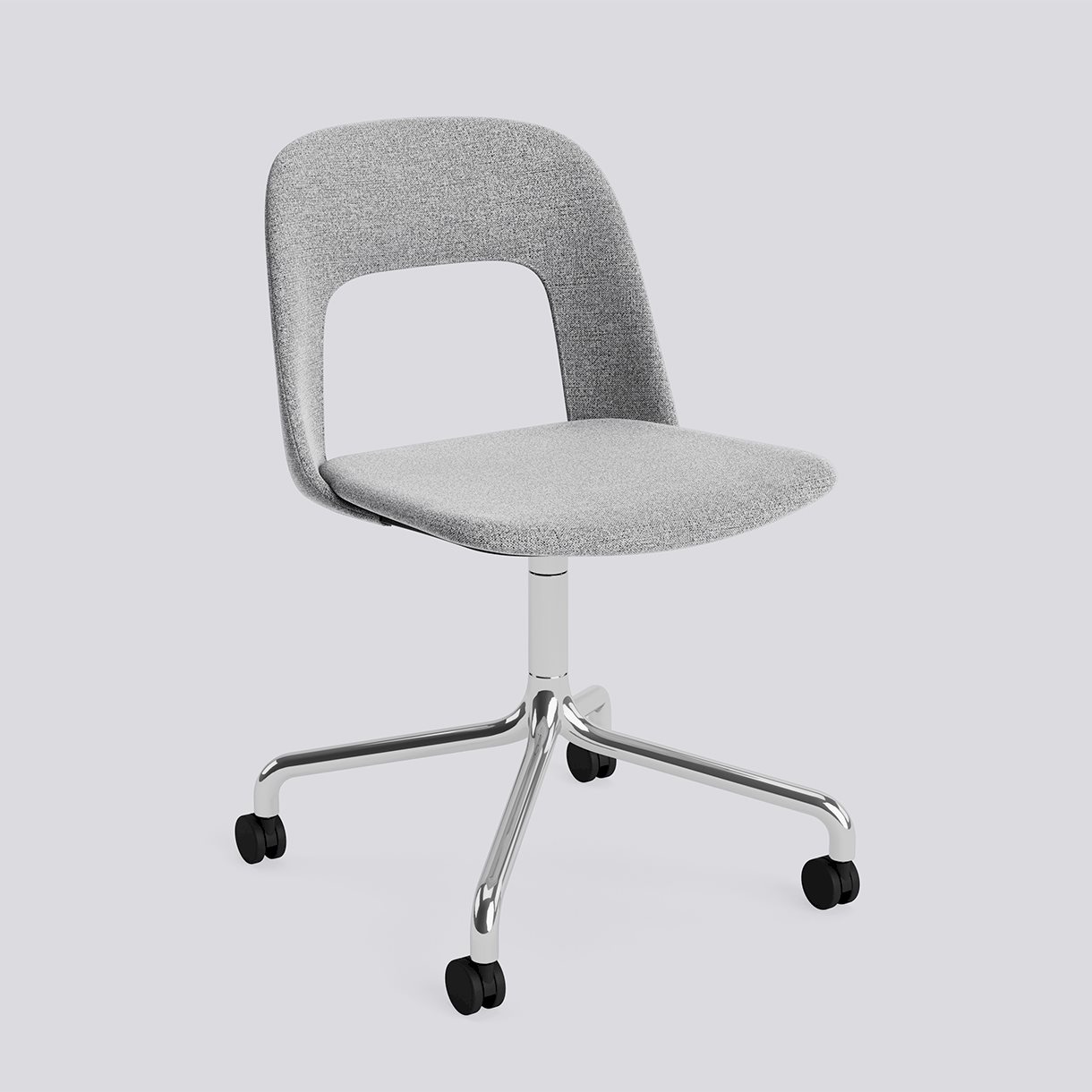  Layout Chair 164 Polished aluminium 4 star swivel arc Wheel base-Full upholstery-Hallingdal-130