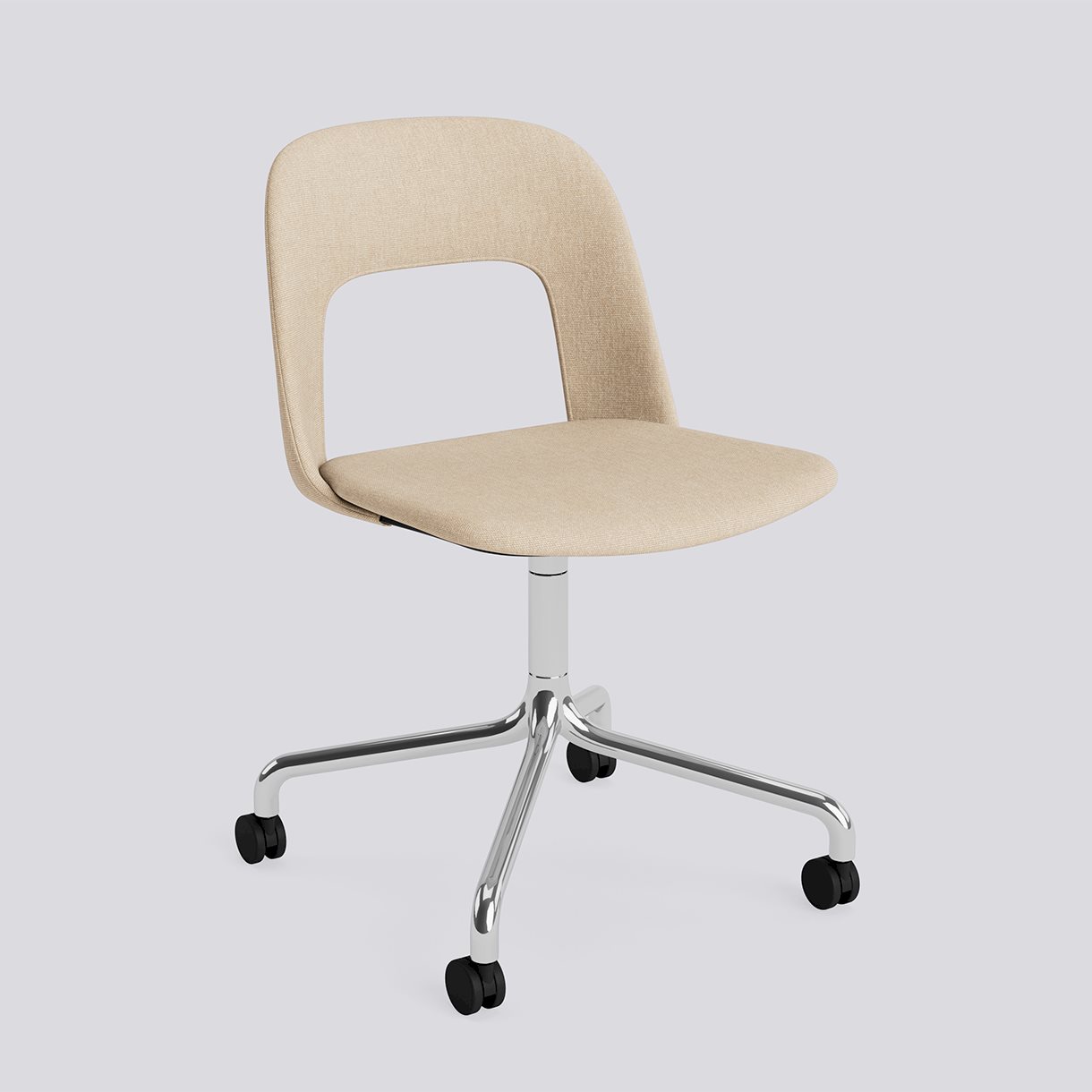  Layout Chair 164 Polished aluminium 4 star swivel arc Wheel base-Full upholstery-Metaphor-035