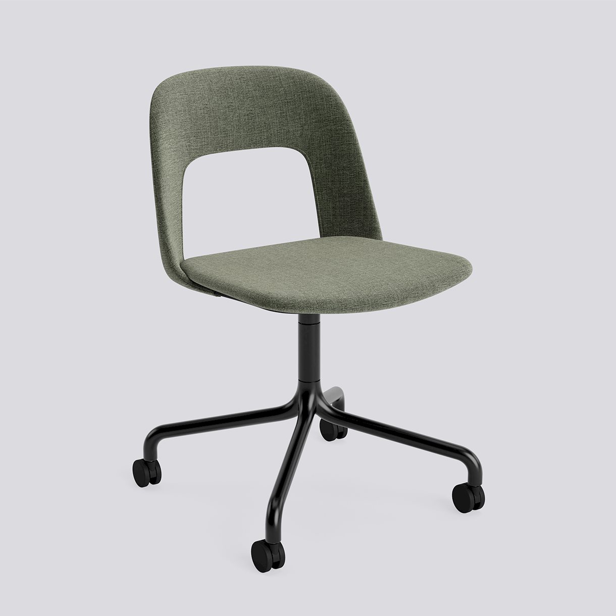  Layout Chair 164 Black powder coated aluminium 4 star swivel arc Wheel base-Full upholstery-Overlap-11