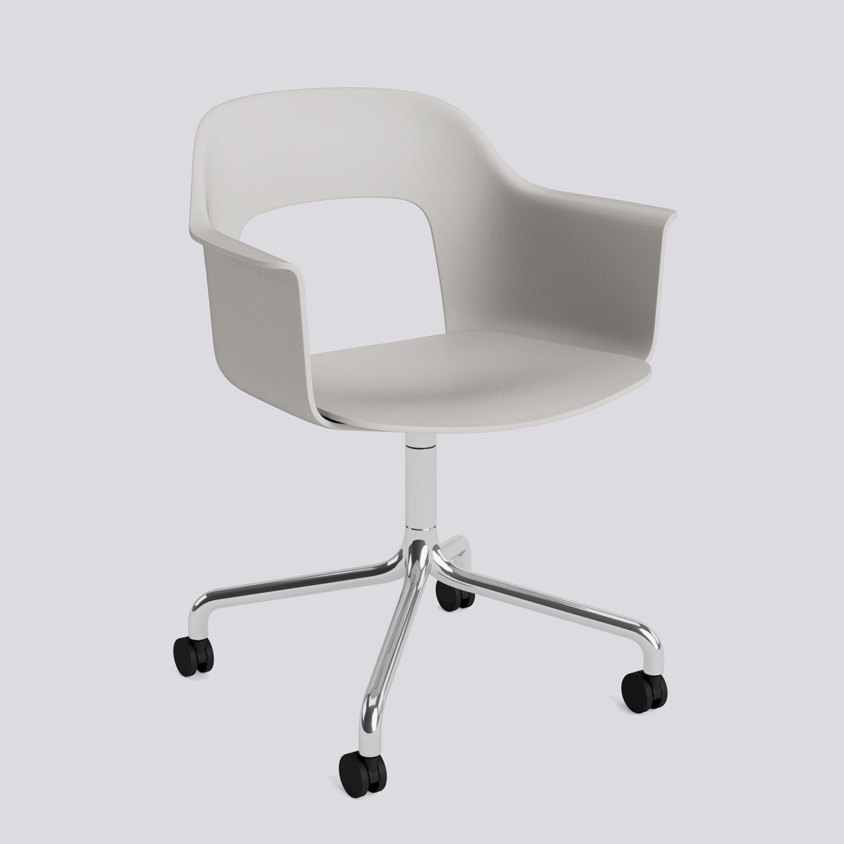 Layout Armchair 261 Polished aluminium 4 star swivel arc Wheel base-Sky grey polypropylene shell/seat-None-None