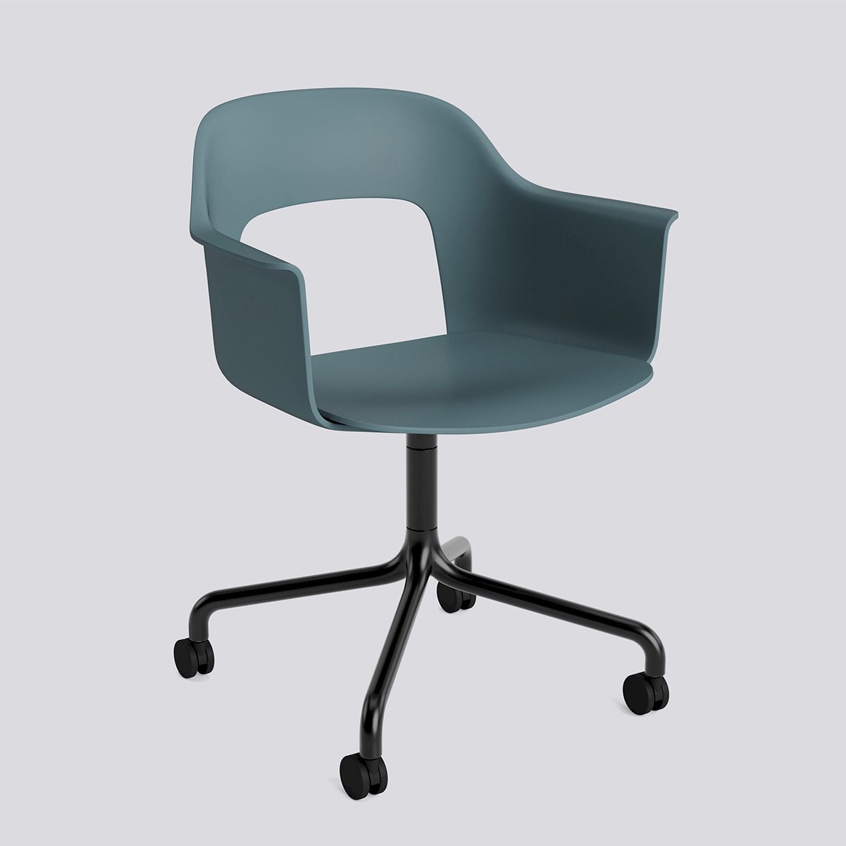  Layout Armchair 261 Black powder coated aluminium 4 star swivel arc Wheel base-Ocean polypropylene shell/seat-None-None