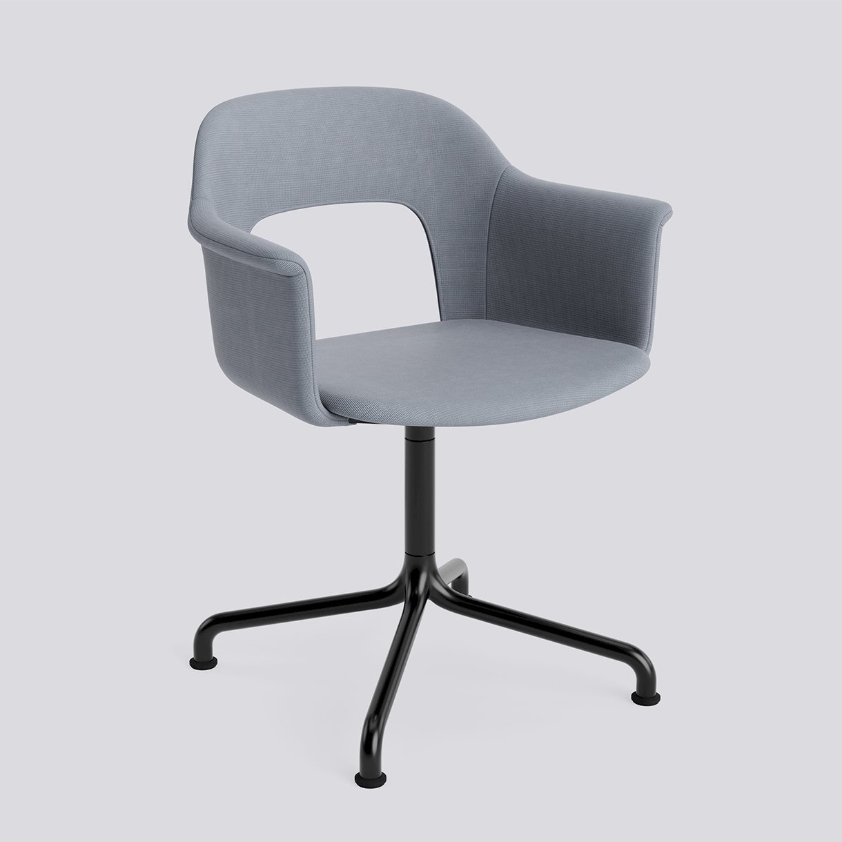  Layout Armchair 254 Black powder coated aluminium 4 star swivel arc base Standard glider-Full upholstery-Naveli-143