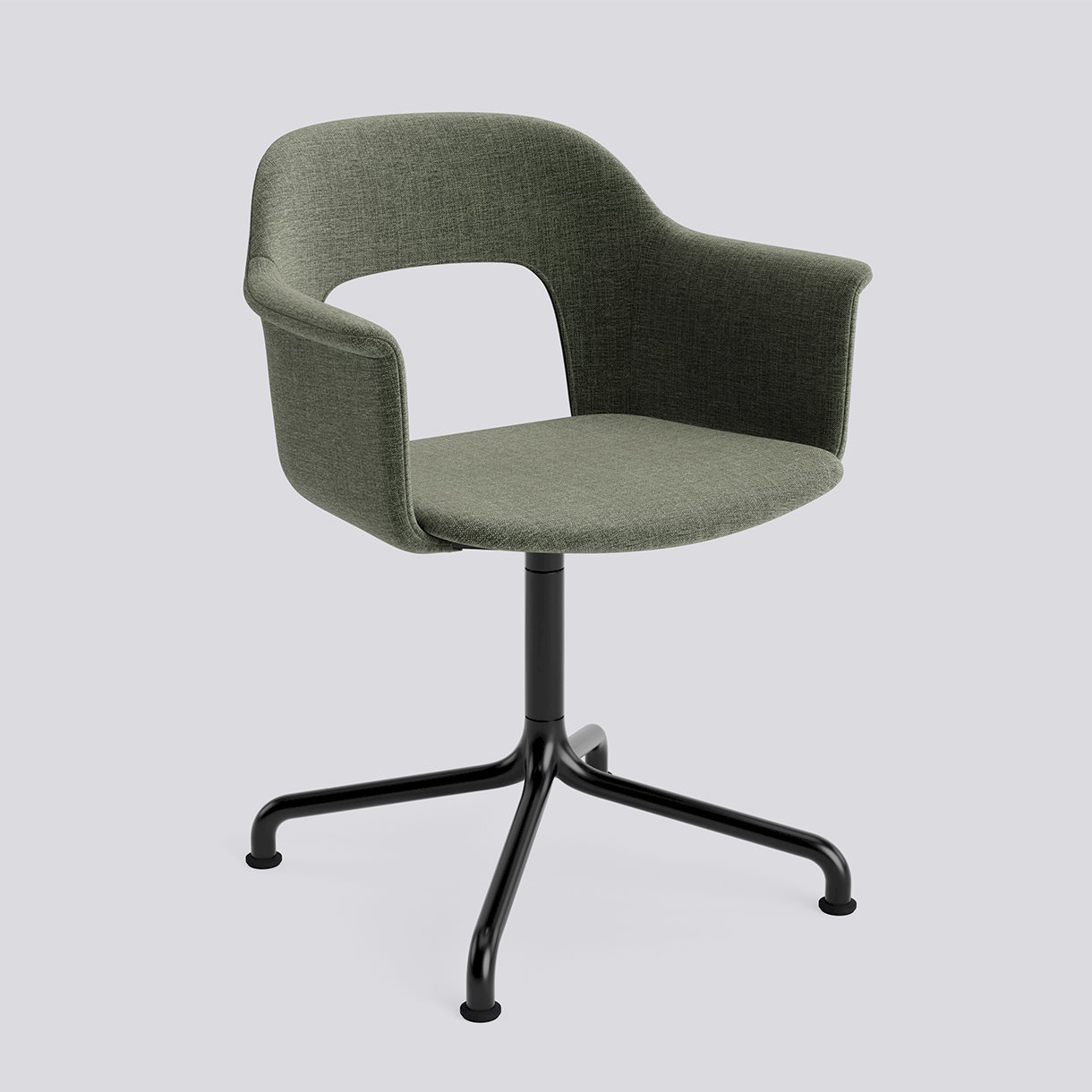 Layout Armchair 254 Black powder coated aluminium 4 star swivel arc base Standard glider-Full upholstery-Overlap-11