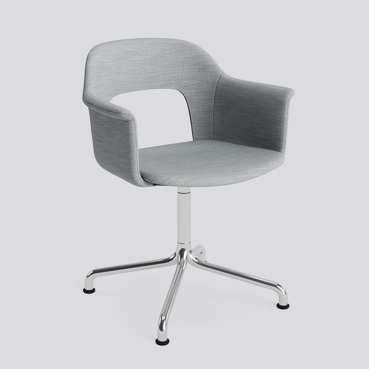 Layout Armchair 254 Polished aluminium 4 star swivel arc base Standard glider-Full upholstery-Remix-123