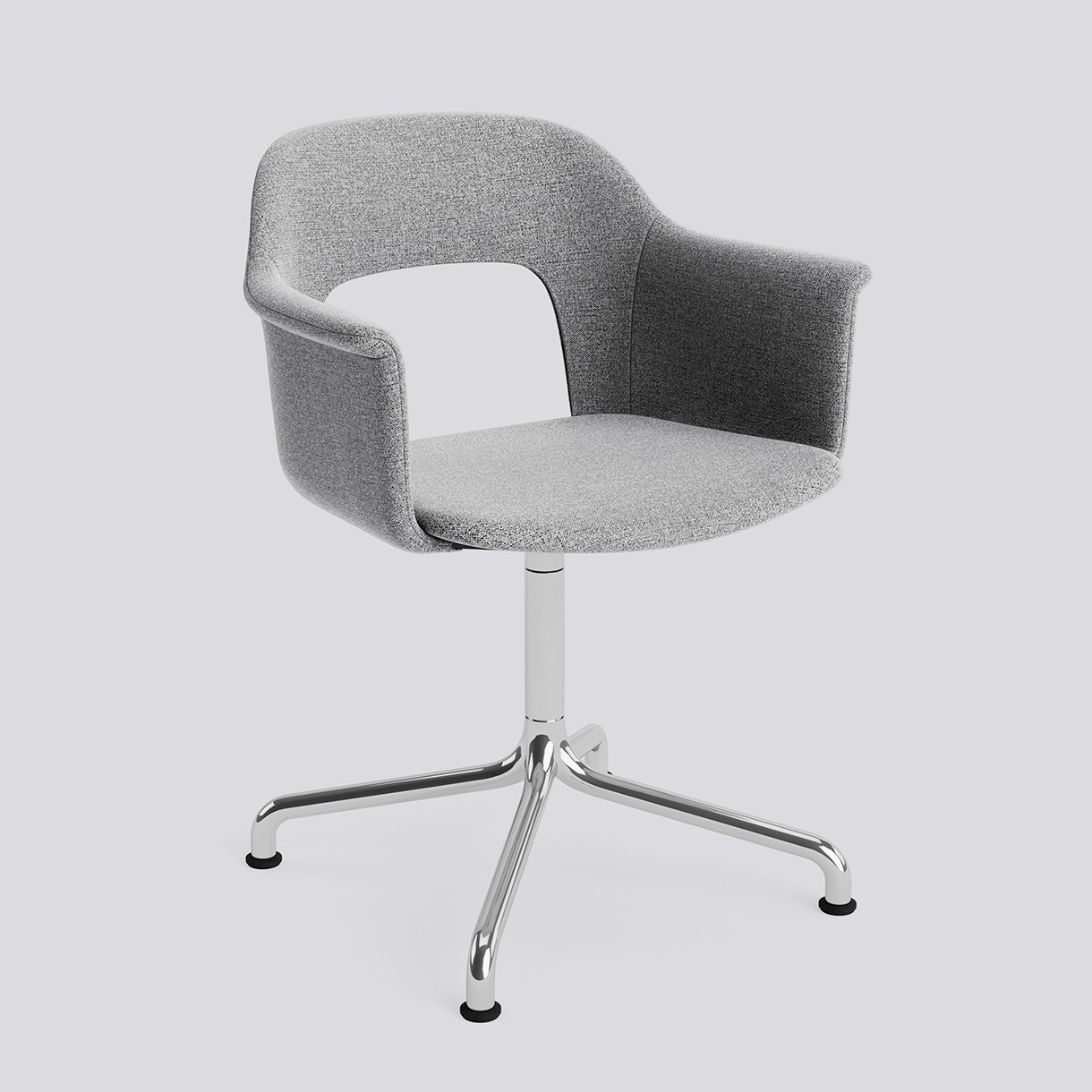 Layout Armchair 254 Polished aluminium 4 star swivel arc base Standard glider-Full upholstery-Hallingdal-130